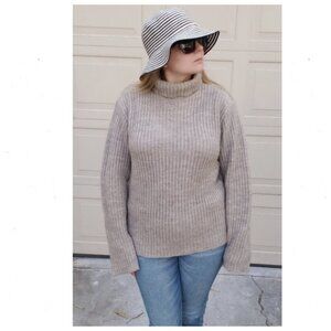5/$100 - Agnes B Homme Paris Turtleneck Sweater Alpaca Wool Mohair Blend